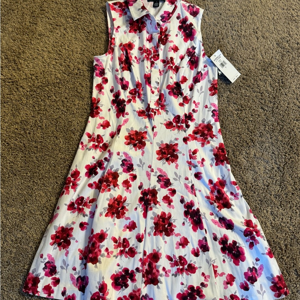 NWT American Living White and Pink Floral Dress